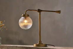 Sengol Recycled Glass Desk Lamp - Antique Brass