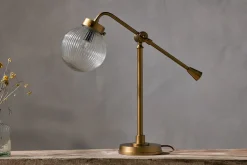 Sengol Recycled Glass Desk Lamp - Antique Brass