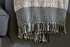 Shal Cotton Throw - Black & Off White