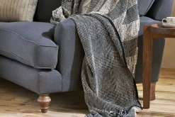 Shal Cotton Throw - Black & Off White