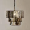 Shanaya Mottled Glass Chandelier - Antique Bronze