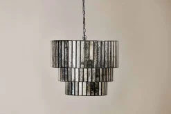 Shanaya Mottled Glass Chandelier - Antique Bronze