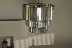 Shanaya Mottled Glass Chandelier - Antique Bronze