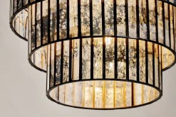 Shanaya Mottled Glass Chandelier - Antique Bronze