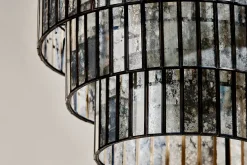 Shanaya Mottled Glass Chandelier - Antique Bronze