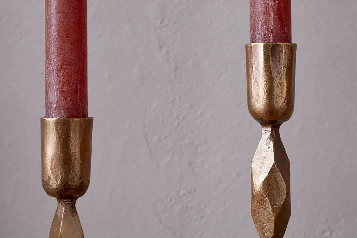 Shani Candlestick - Antique Brass