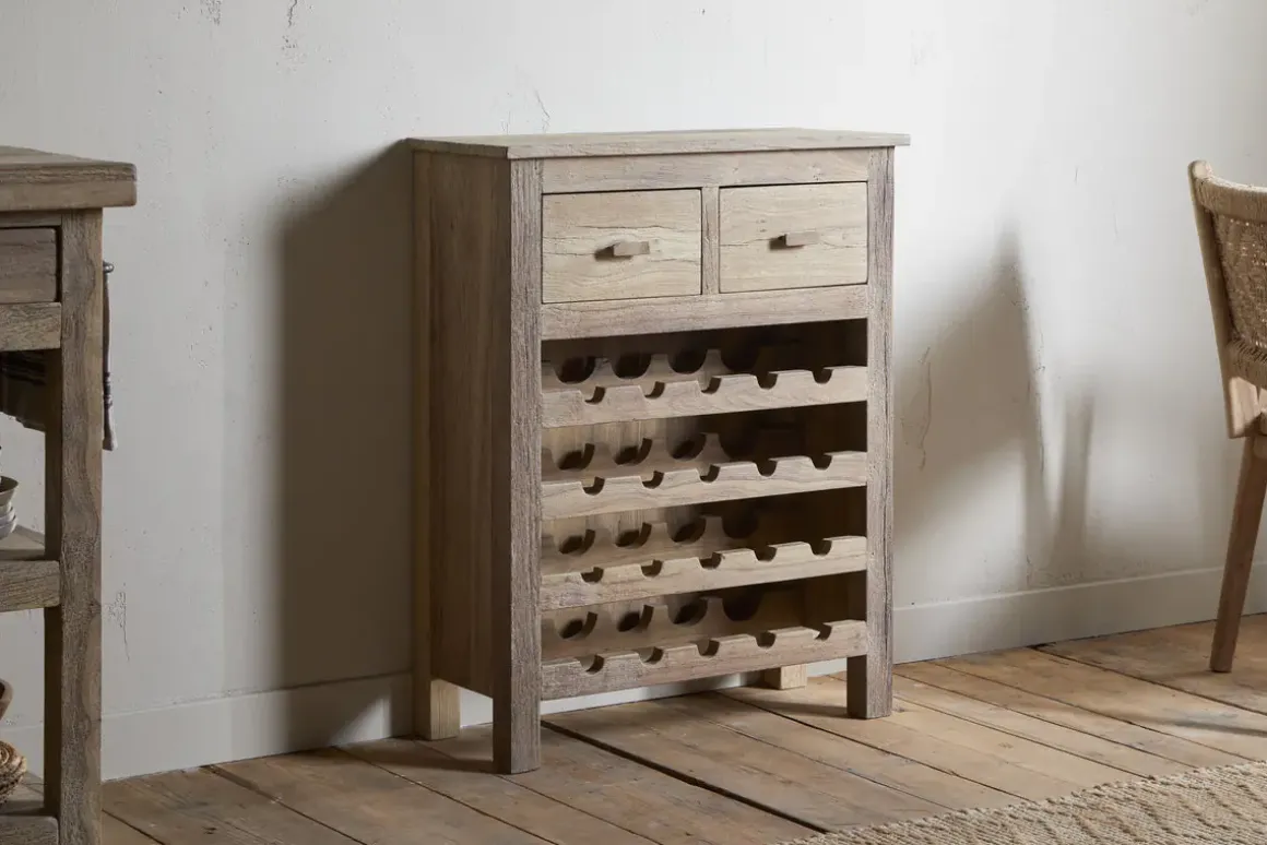 Shanthi Reclaimed Wood Wine Rack - Natural