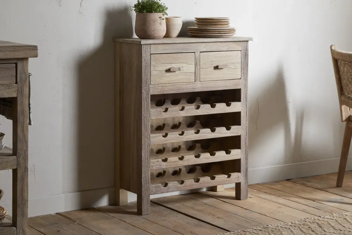 Shanthi Reclaimed Wood Wine Rack - Natural