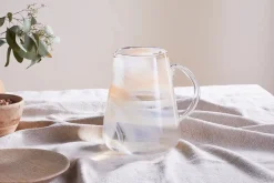 Shirali Marble Swirl Jug - Apricot