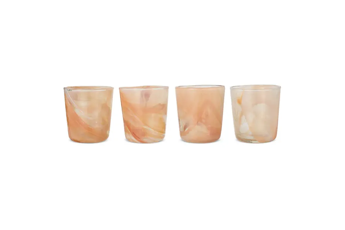 Shirali Marble Swirl Tumbler - Apricot (Set of 4)