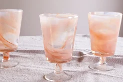 Shirali Marble Swirl Wine Glass - Apricot - (Set of 4)