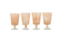 Shirali Marble Swirl Wine Glass - Apricot - (Set of 4)