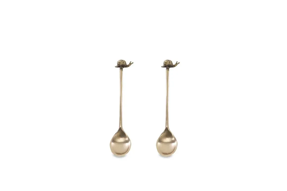 Snail Spoon Gift Set - Antique Brass (Set of 2)