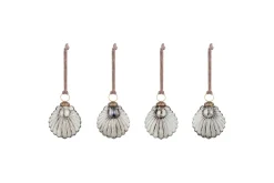 Sohni Shell Baubles - Gold & Cream - (Set of 4)