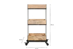 Soma Mango Wood Storage Trolley