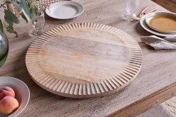 Soria Mango Wood Lazy Susan - Natural