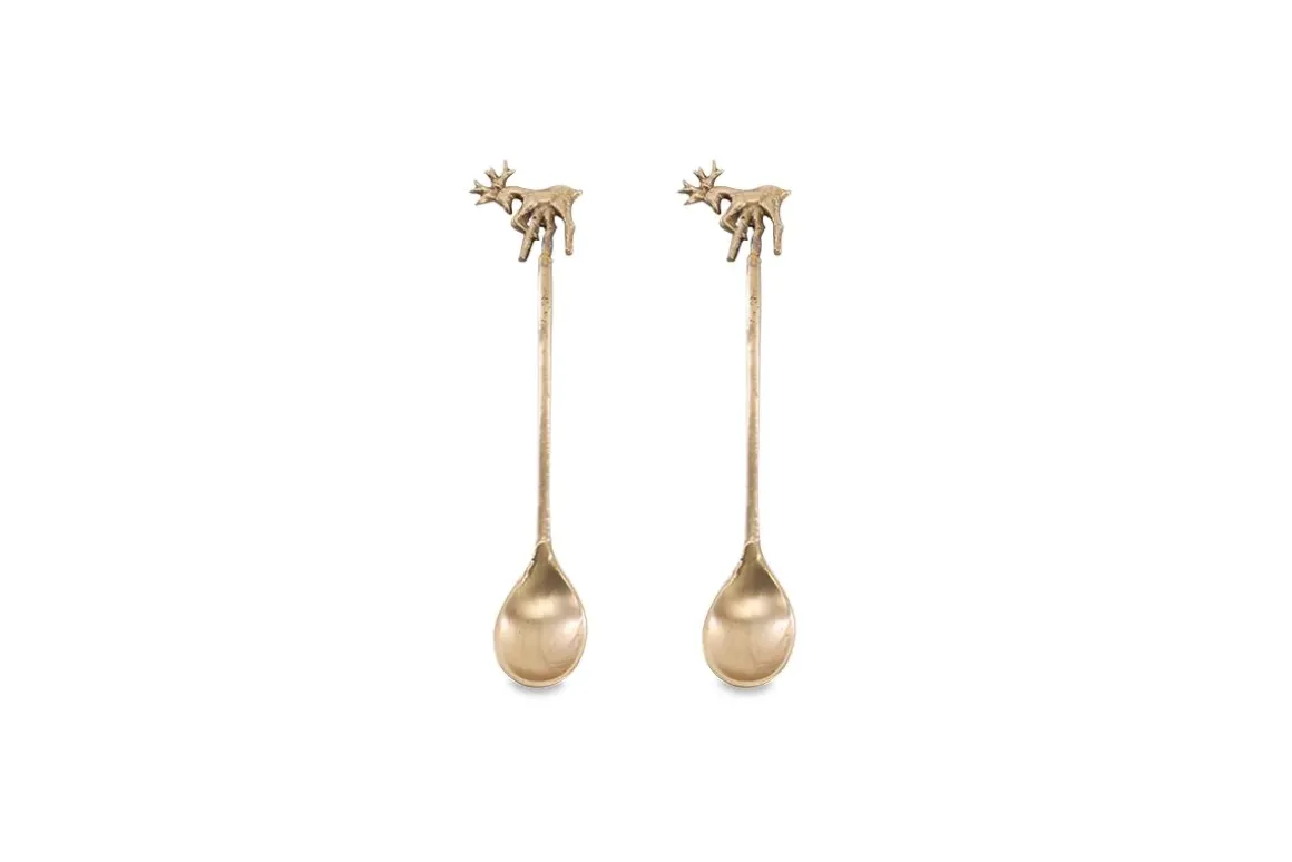 Stag Brass Spoons (Set of 2)