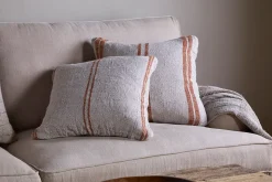 Tajana Linen Stripe Cushion Cover - Rust