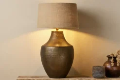 Tanda Etched Statement Table Lamp - Antique Brass - Extra Large