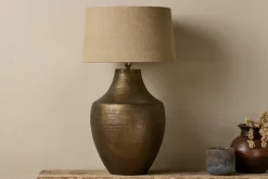 Tanda Etched Statement Table Lamp - Antique Brass - Extra Large