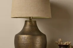Tanda Etched Statement Table Lamp - Antique Brass - Extra Large