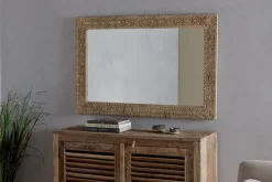 Tannir Mango Wood Carved Mirror - Natural