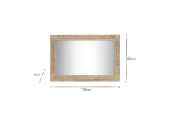 Tannir Mango Wood Carved Mirror - Natural