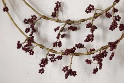 Tanu Layered Mango Wood Beaded Wreath - Brass & Ruby