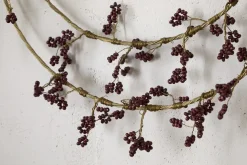 Tanu Layered Mango Wood Beaded Wreath - Brass & Ruby