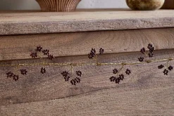 Tanu Mango Wood Beaded Garland - Brass & Ruby