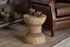 Taru Carved Side Table - Natural