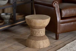 Taru Carved Side Table - Natural