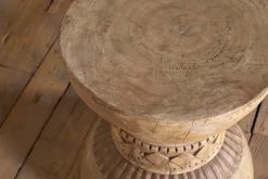 Taru Carved Side Table - Natural