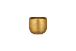 Tembesi Etched Planter - Antique Brass