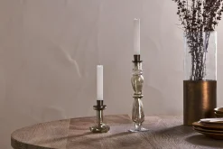 Tharad Recycled Glass Candle Holder - Smoke Lustre