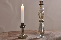 Tharad Recycled Glass Candle Holder - Smoke Lustre