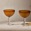 Thimma Champagne Coupe - Amber (Set of 2)
