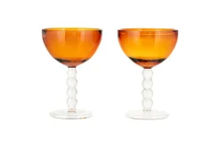 Thimma Champagne Coupe - Amber (Set of 2)