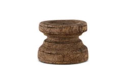 Thoko Reclaimed Round Candlestick - Dark Stain
