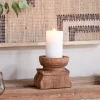 Thoko Reclaimed Square Candlestick - Dark Stain