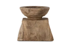 Thoko Reclaimed Square Candlestick - Dark Stain