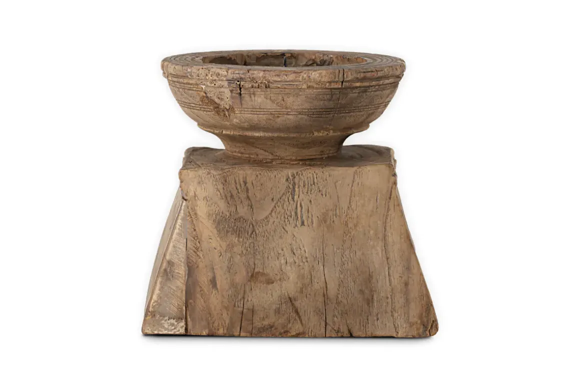 Thoko Reclaimed Square Candlestick - Dark Stain