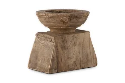 Thoko Reclaimed Square Candlestick - Dark Stain