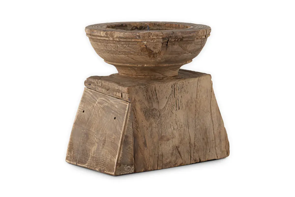 Thoko Reclaimed Square Candlestick - Dark Stain