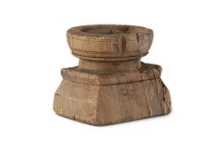 Thoko Reclaimed Square Candlestick - Dark Stain