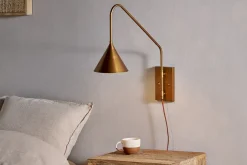 Thottam Swing Arm Wall Lamp - Antique Brass