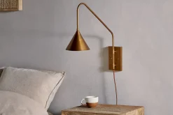 Thottam Swing Arm Wall Lamp - Antique Brass