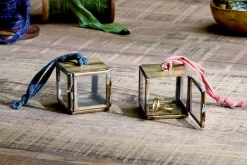 Tiny Kiko Box Decorations (Set of 2) - Antique Brass