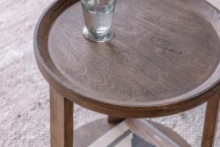 Triveni Mango Wood Side Table - Walnut Stain