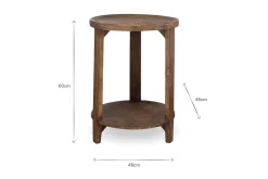 Triveni Mango Wood Side Table - Walnut Stain